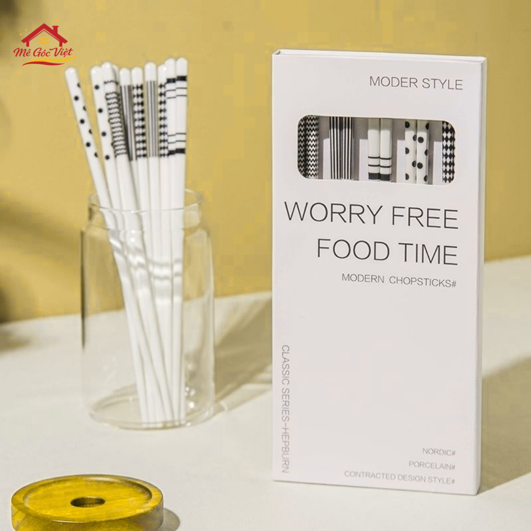 Đũa Sứ Gốm Cao Cấp Cho Không Gian Bàn Ăn (set/5 đôi) - Ảnh 4