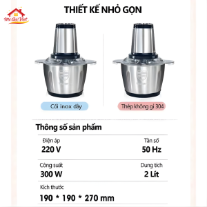 Alternative view of Máy xay thịt, cối xay thực phẩm đa năng Inox 304 dung tích 2l