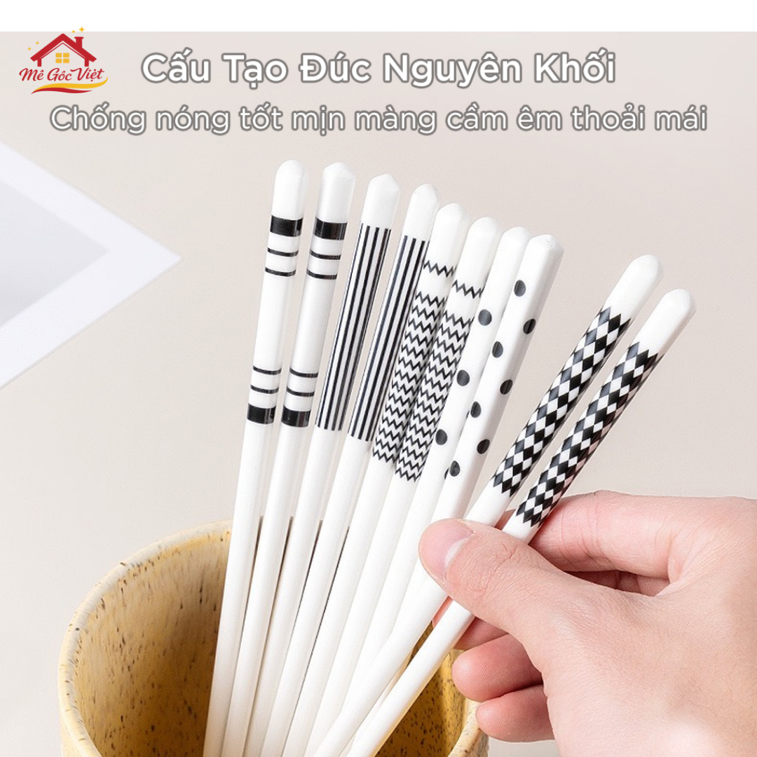 Đũa Sứ Gốm Cao Cấp Cho Không Gian Bàn Ăn (set/5 đôi) - Ảnh 2