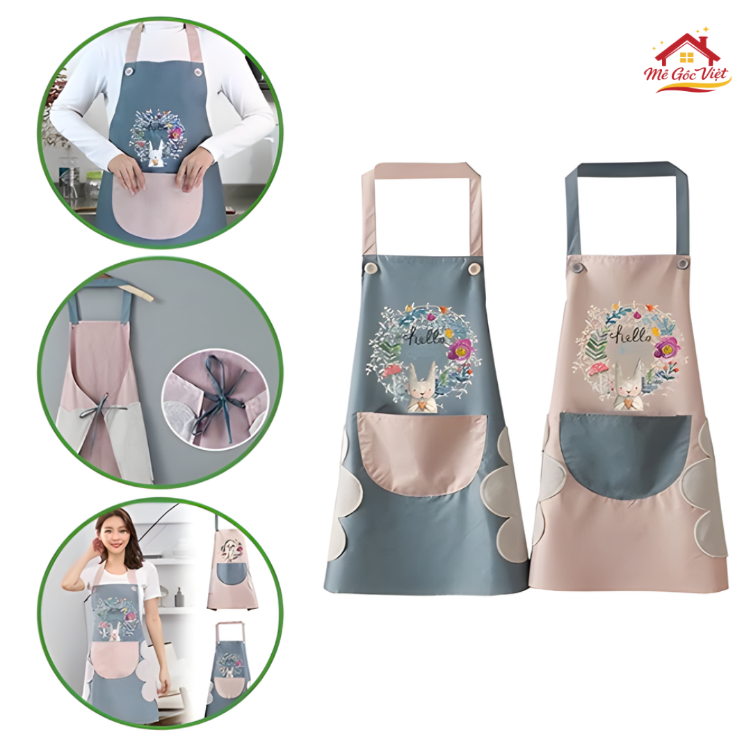 Tạp Dề Nấu Ăn Màu Pastel Chống Thấm Có Túi Trước Đa Năng Cho Bếp Và Quán Ăn - Ảnh 4