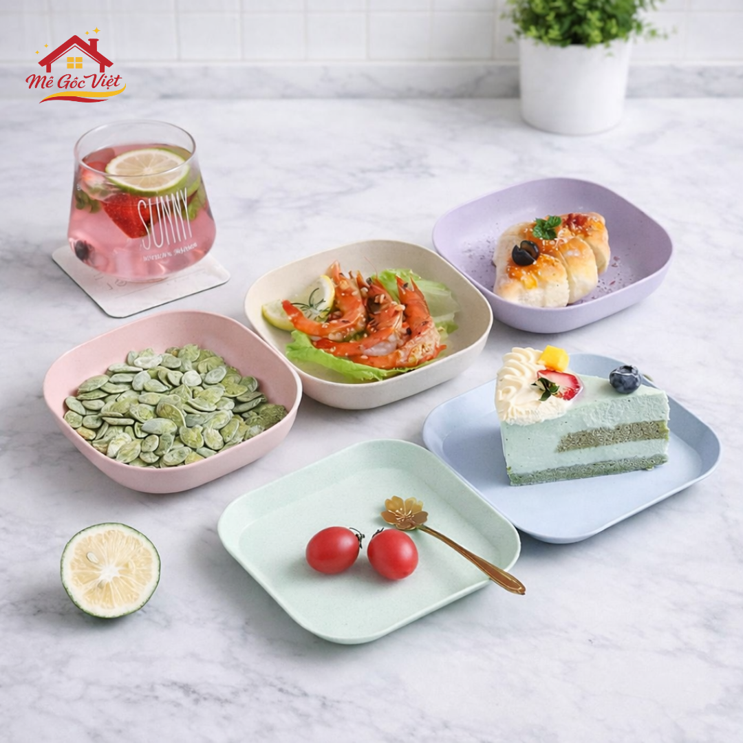 Đĩa Lúa Mạch Đựng Hoa Quả Trái Cây Nhiều Màu (4-8 Cái) - Ảnh 2