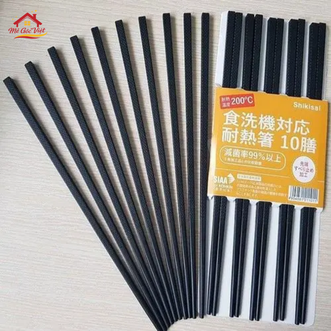 Đũa Kháng Khuẩn Chịu Nhiệt Chống Trượt Thiết Kế Bền Nhẹ (set/10c) - Ảnh 5