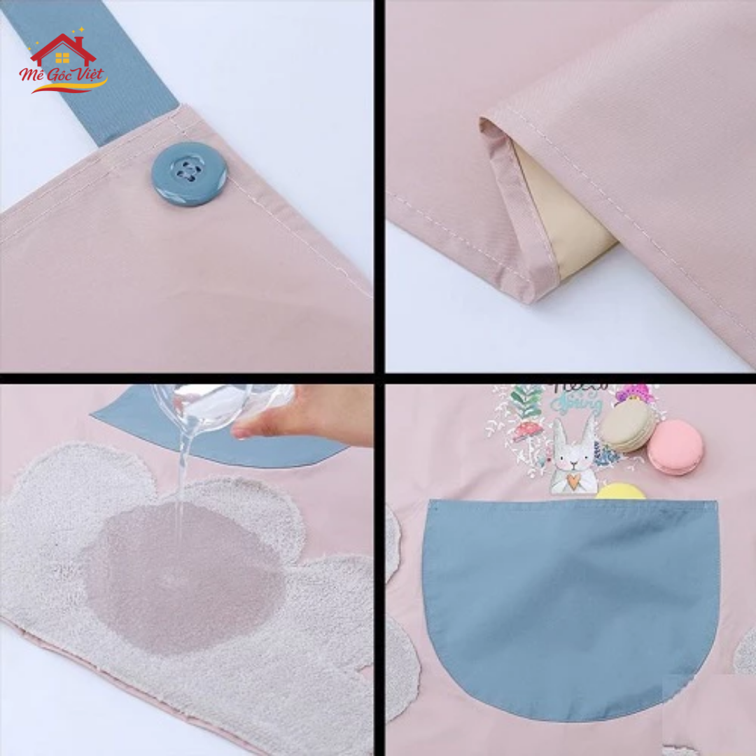 Tạp Dề Nấu Ăn Màu Pastel Chống Thấm Có Túi Trước Đa Năng Cho Bếp Và Quán Ăn - Ảnh 3