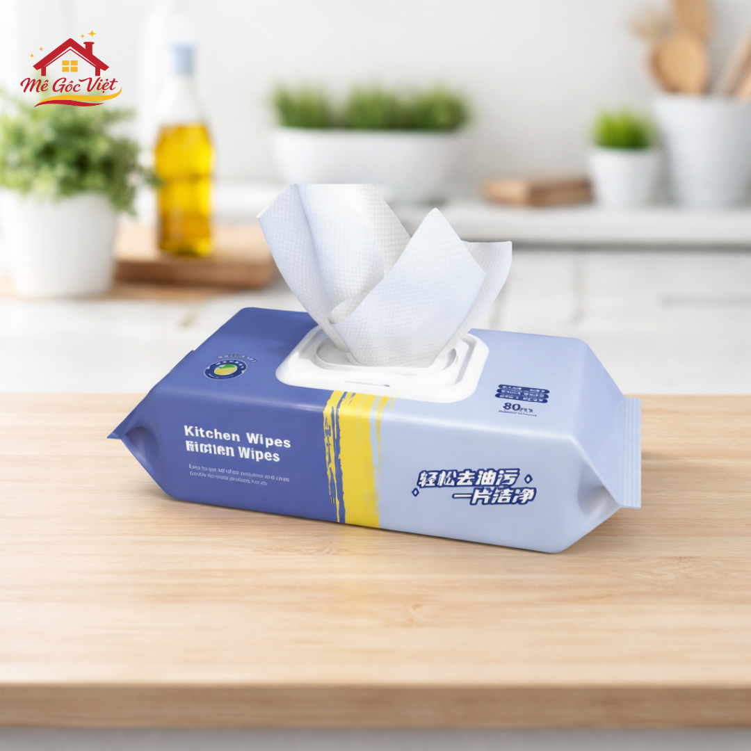 Khăn Ướt Lau Bếp Đa Năng Làm Sạch Nhanh 1 Gói 80 Miếng - Ảnh 3