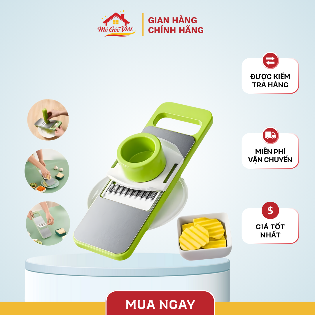 Bộ dụng cụ cắt bào nạo rau củ quả đa năng 6 lưỡi dao chất liệu Inox 304 không gỉ