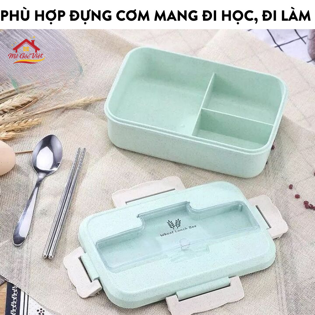 Hộp Cơm Lúa Mạch ILOX CAP Kèm Đũa Thìa Thiết Kế Gọn Nhẹ Tiện Mang Đi - Ảnh 2
