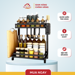 Kệ gia vị đa năng, đựng gia vị, ống đũa, giao thớt 2 tầng 3 tầng chính hãng