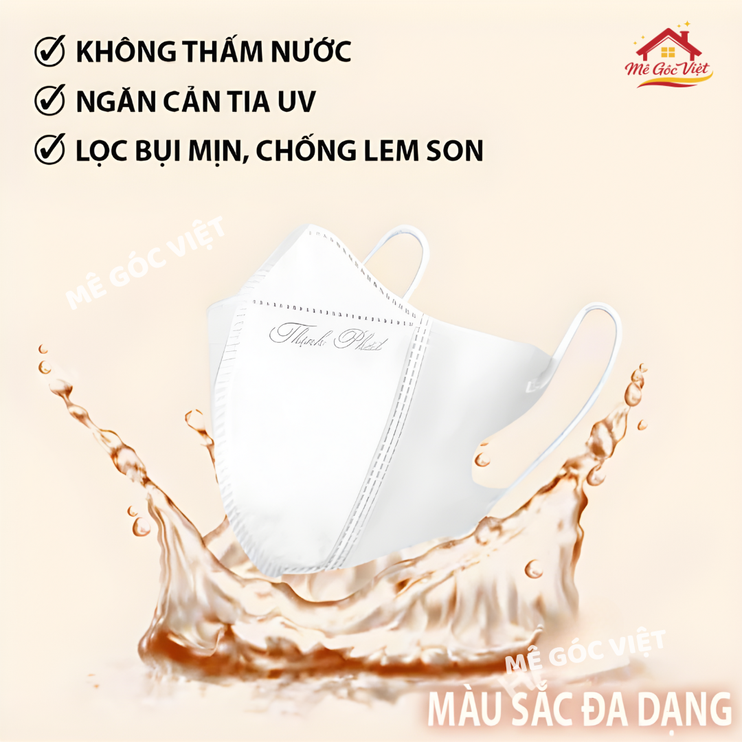 Khẩu Trang 5D THỊNH PHÁT 3 Lớp Vải Dệt, Kháng Khuẩn, Lọc Bụi Mịn Tia UV Đủ 10 Màu - Ảnh 2