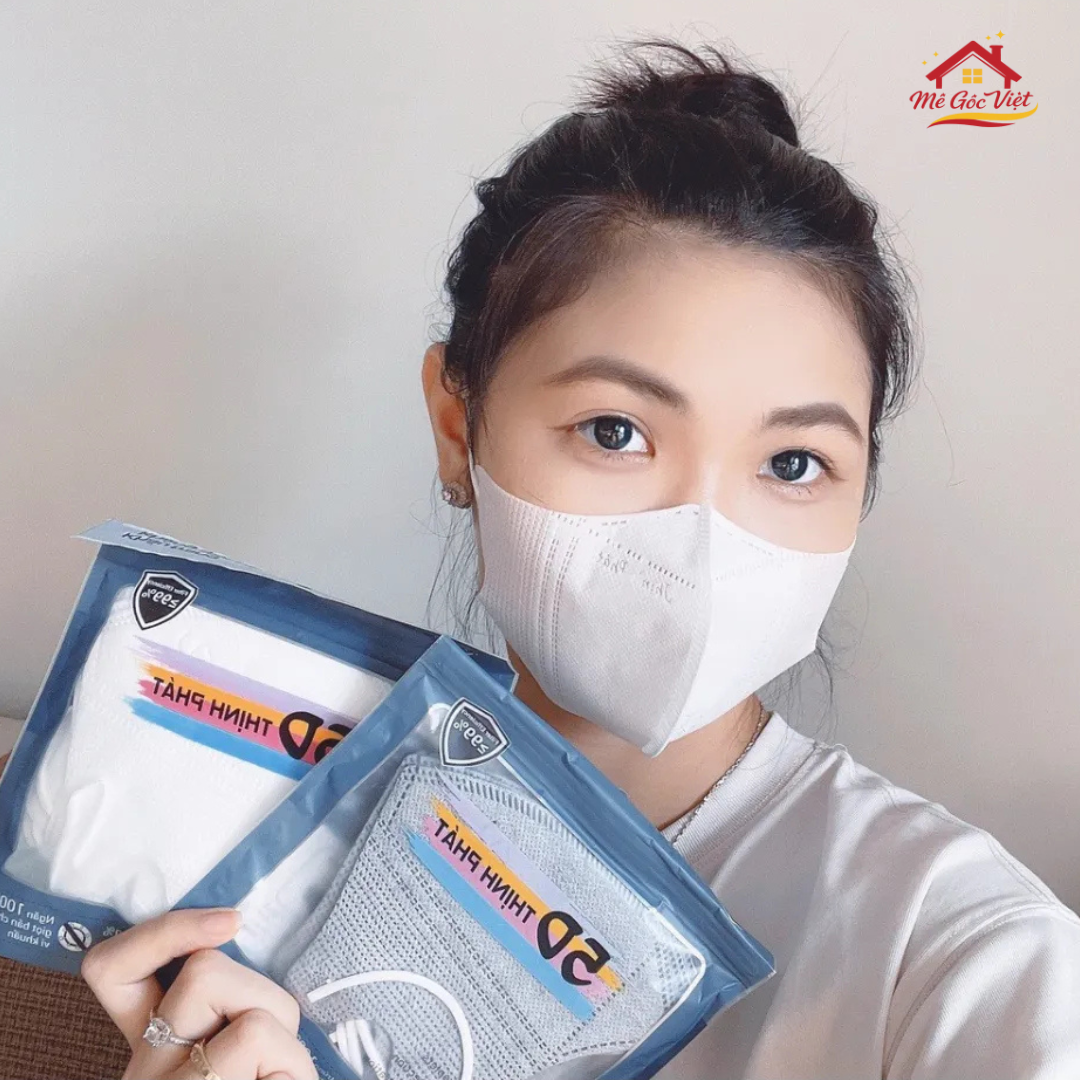 Khẩu Trang 5D THỊNH PHÁT 3 Lớp Vải Dệt, Kháng Khuẩn, Lọc Bụi Mịn Tia UV Đủ 10 Màu - Ảnh 6