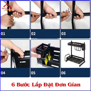 Hướng dẫn cách lắp kệ gia vị 2 tầng