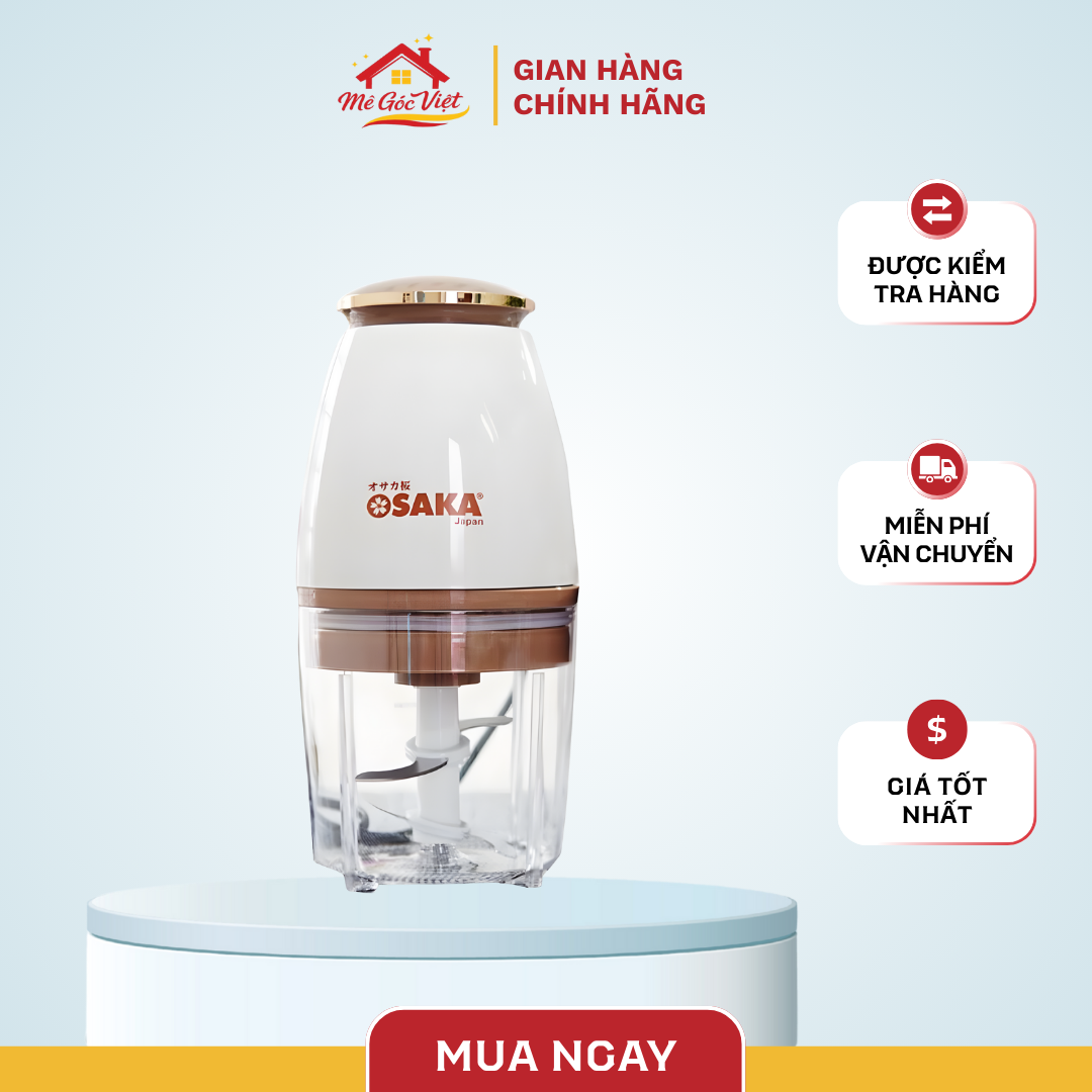 Máy xay đa năng OSAKA nắp đồng, dung tích 700ml - 350W, xay thịt cá rau củ, xay sinh tố, xay đá
